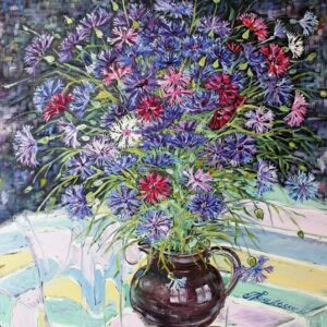 Букет садовых васильков